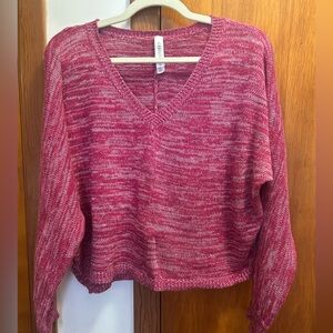 Aeropostale Marled Pink V-Neck Sweater